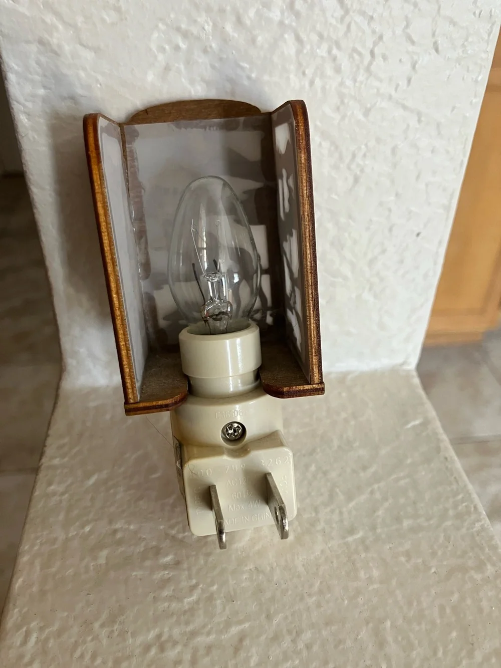 Rustic Moose Wooden Night Light - Brown